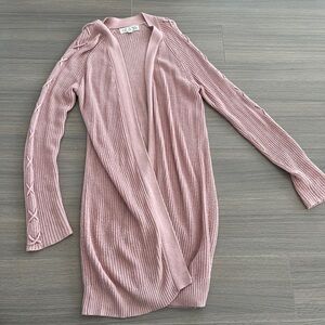Pink knit cardigan